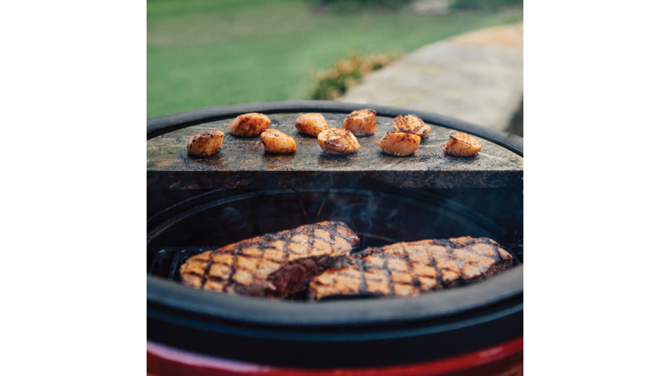 Kamado Joe Classic Joe Half Moon Soapstone Cooking Surface, Gray, Medium, KJ-HCGSSTONE