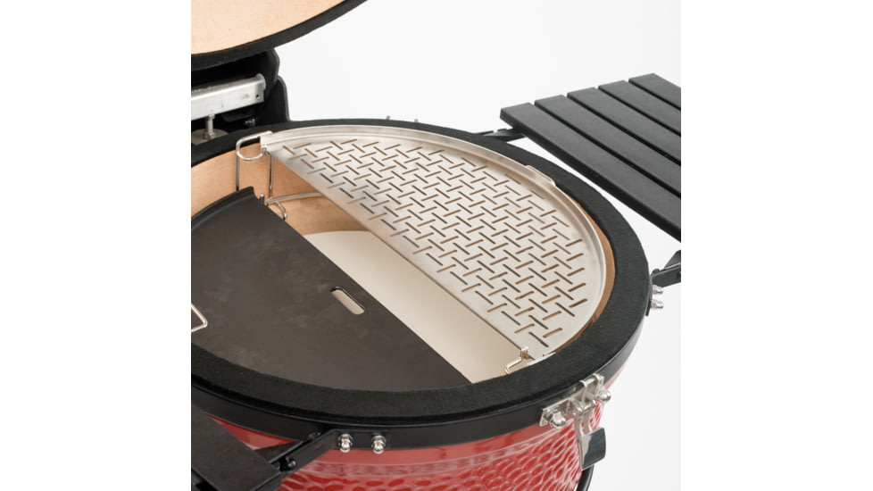 Kamado Joe Classic Joe Half Moon Stainless Steel Fish and Vegetable Grate, Silver, Medium, KJ-HSSCGFV