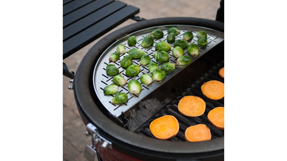 Kamado Joe Classic Joe Half Moon Stainless Steel Fish and Vegetable Grate, Silver, Medium, KJ-HSSCGFV