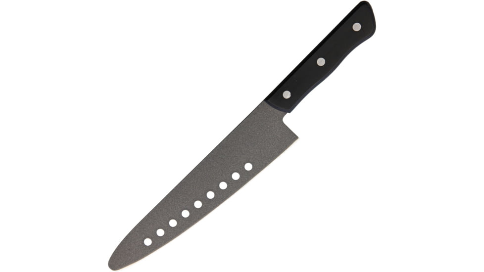 Kanetsune Gyutou Round Tip Knife, 8 black coated stainless blade, Black wood handle, FC-G210-RT