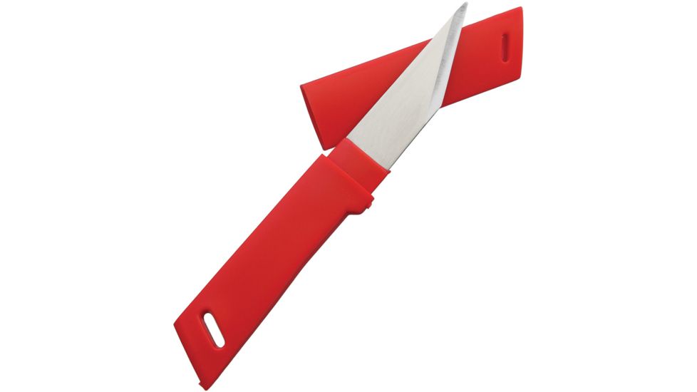 Kanetsune Kiridashi Knife Plastic Fixed Blade Knife, 2.5in, Red Polypropylene Handle KB614