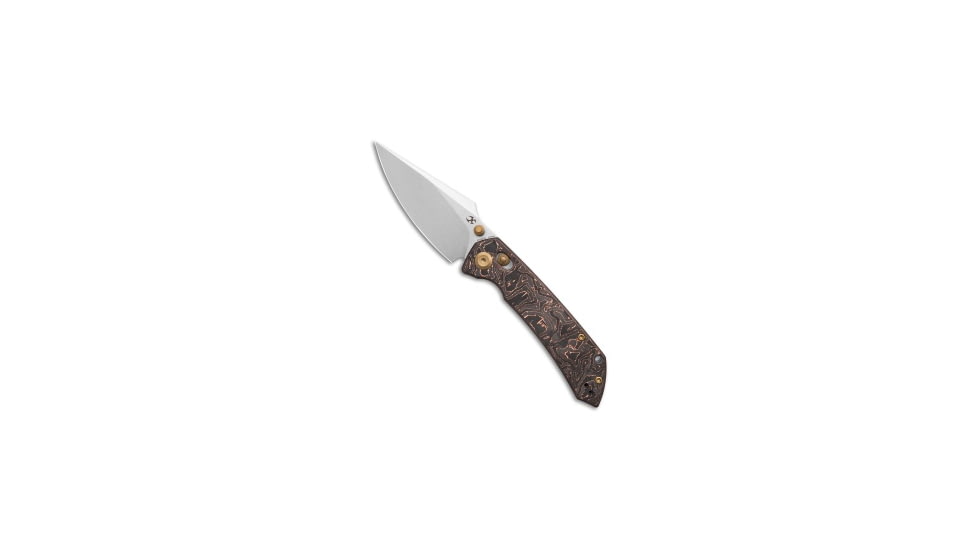Kansept Kansept Fenrir Crossbar Lock Knife Copper Carbon Fiber 3.5&quot; SW S35VN, Copper, CPM S35VN, adult, BHQ-223429