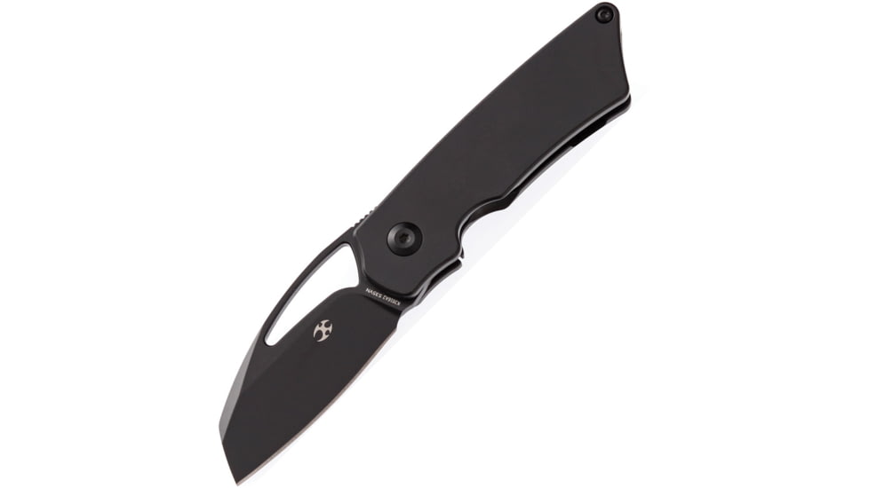 Kansept Knives Goblin Framelock Black Folding Knife, 2.25 black coated S35VN stainless blade, Black finish titanium handle, K2016A2