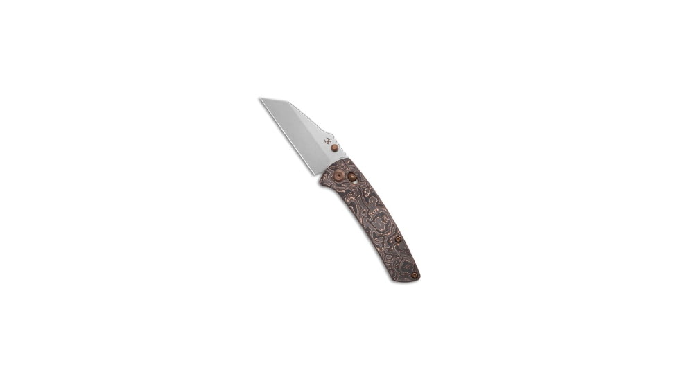 Kansept Knives Kansept Knives Main Street Crossbar Lock Knife Copper Carbon Fiber 3.4&quot; SW, Copper, CPM S35VN, adult, BHQ-223444