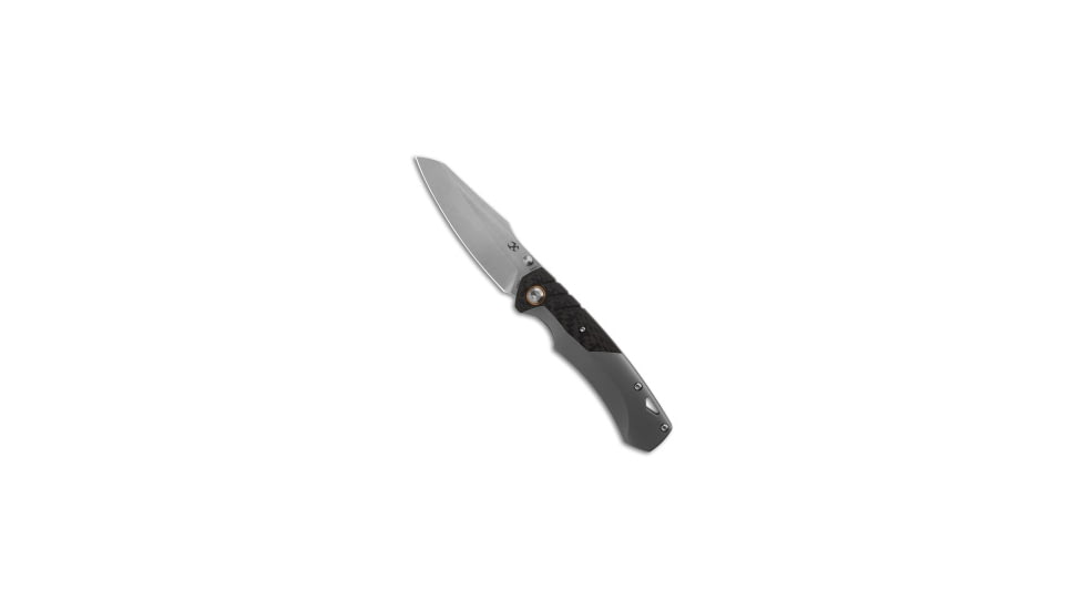 Kansept Knives Kansept Knives Weim Frame Lock Knife Titanium/Twill Carbon Fiber 3.3" Satin, Gray, CPM S35VN, adult, BHQ-194654