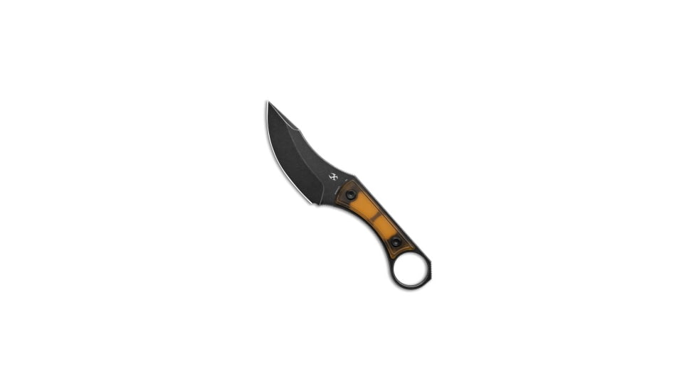 Kansept Knives Niko Fixed Blade Knife, 3.54in, D2, Clip Point Blade, Yellow Handle, Yellow/Black, 7.30 inch, BHQ-223428
