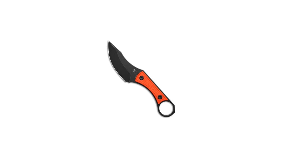 Kansept Knives Niko Fixed Blade Knife, 3.54in, D2, Clip Point Blade, G-10, Orange Handle, Orange/Black, 7.30 inch, BHQ-223427