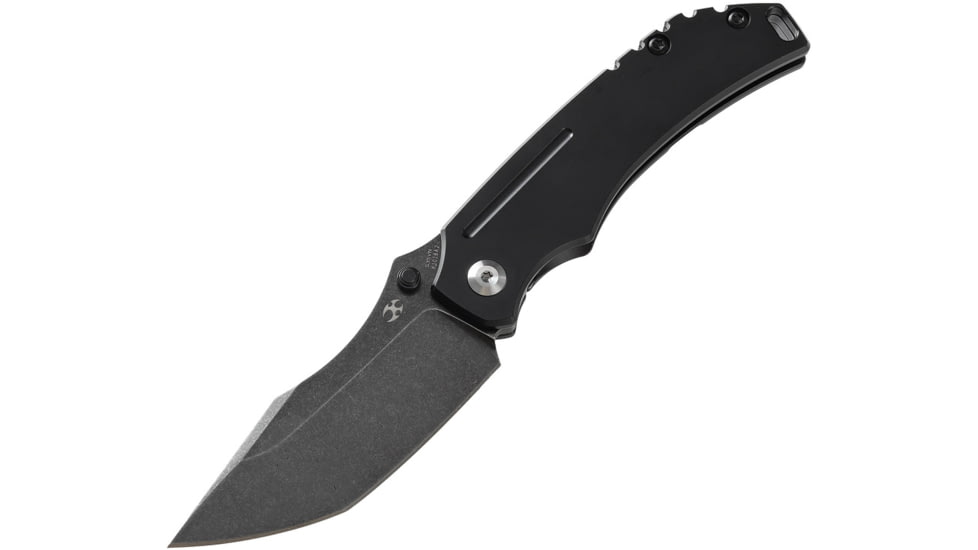 Kansept Knives Pelican EDC Framelock Folding Knife, Black, Black finish titanium handle, K1018A2