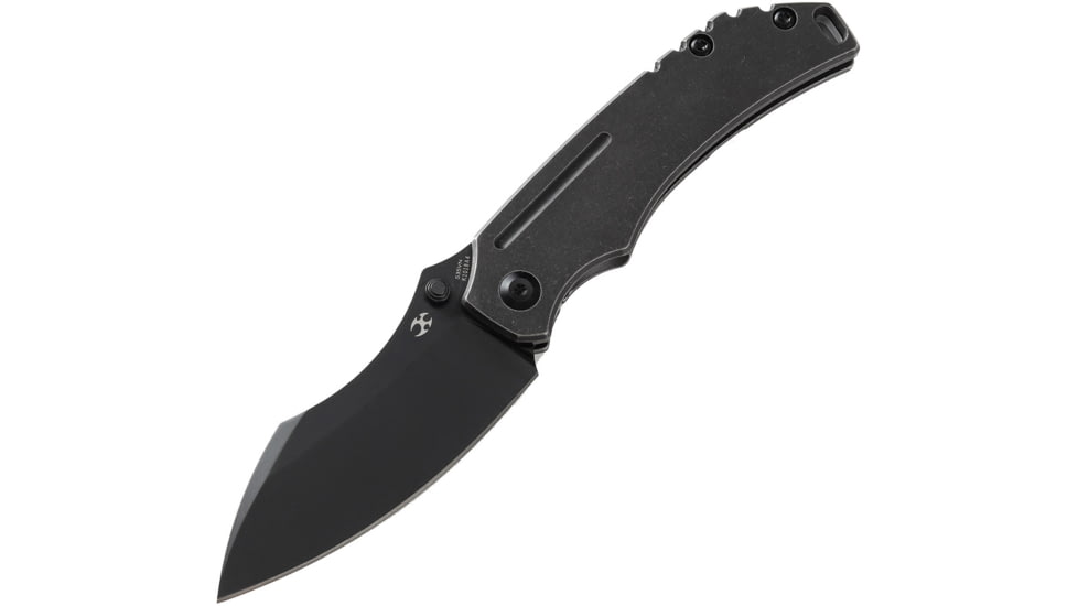 Kansept Knives Pelican EDC Framelock Folding Knife, Black, Black stonewash finish titanium handle, K1018A4