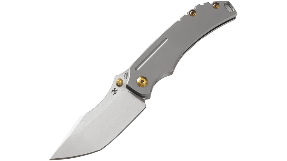 Kansept Knives Pelican EDC Framelock Folding Knife, Gray, Gray titanium handle, K1018A1