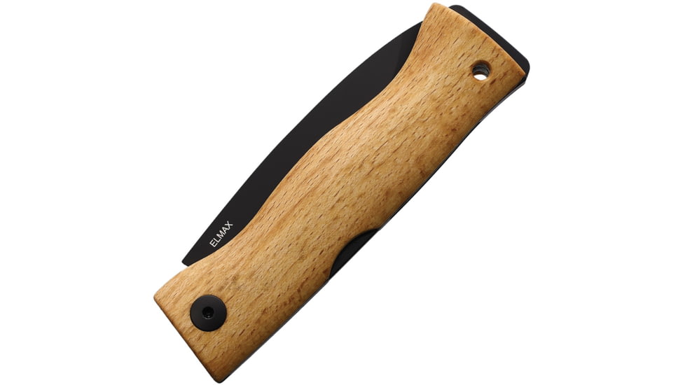 Karesuando Paltsa Elmax Folding Knife, 3.75in Closed, 2.75in Black Finish Elmax Steel Blade, Beech Wood Handle, 4062-00