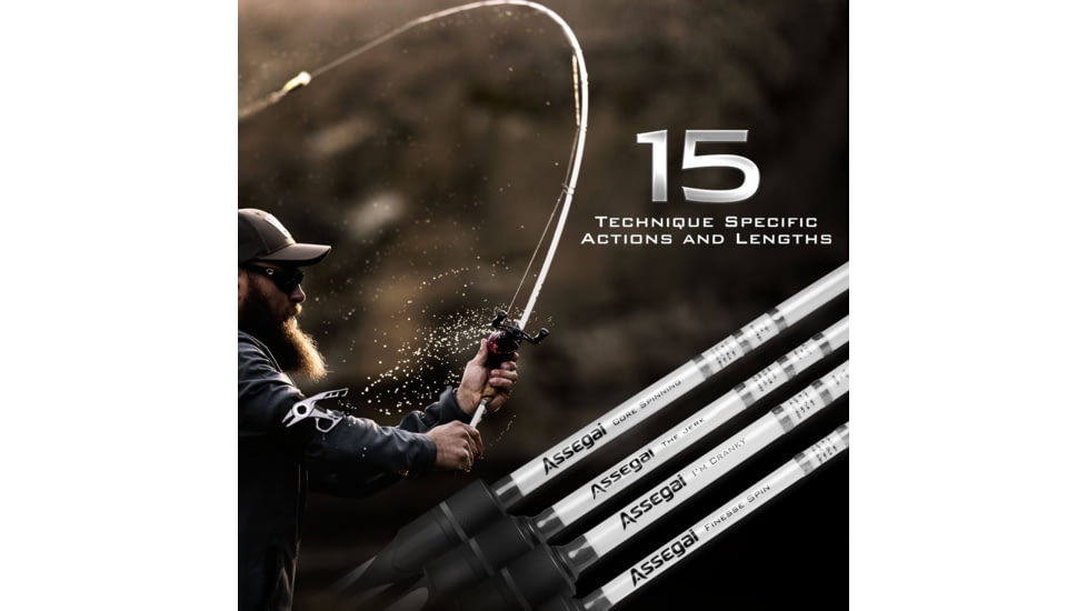 Kast King Assegai Technique Bass Fishing Rods, 610 / Fast-Medium-The Jerk-1PC, KKRDCSTASG610TJ1