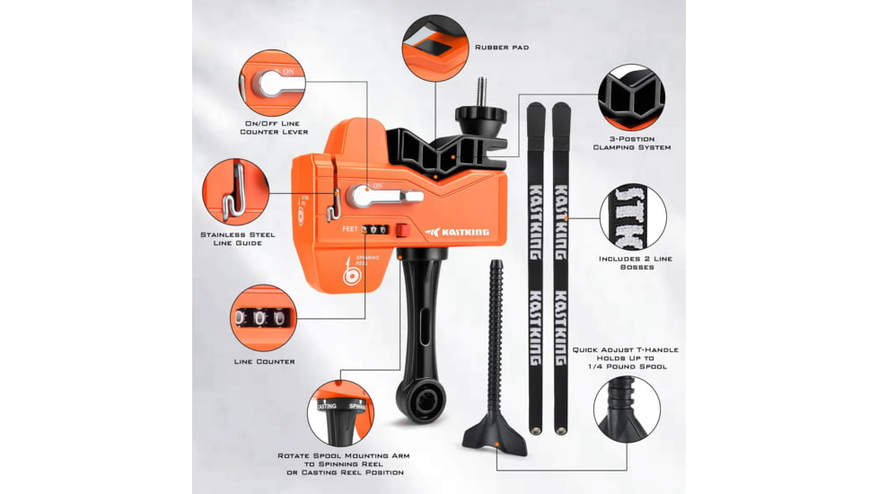 Kast King Kalibrate Line Spooler, Orange/Black, KKTALIMSPLKBLCOR