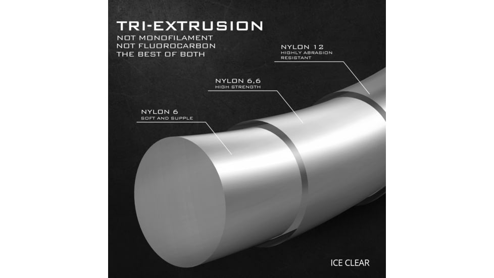 Kast King TriPolymer Advanced Monofilament Fishing Line, Ice Clear, 25 lb/595 yd, KKLIMONTPA14IC25