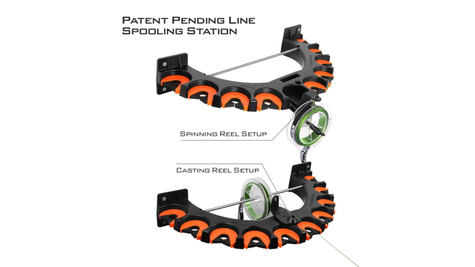 Kast King V10LS Spooling Station and Rod Rack, Orange/Black, KKTAROMRRV10LSOR