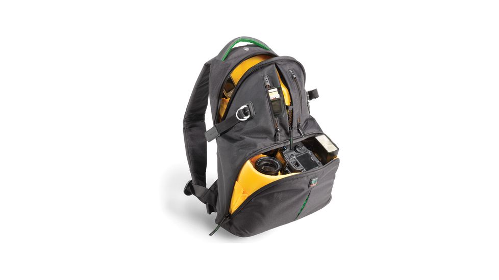 Kata Bags DR-465; Digital Rucksack - Black with Green Accents KT-DR-465-BG