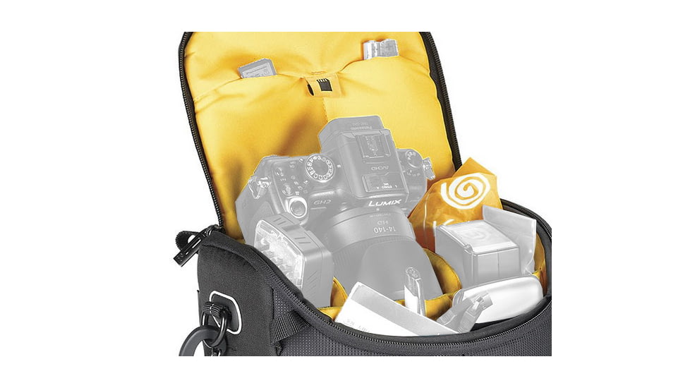 Kata DL LITE Shoulder Bag 441, Black - Pro DSLR w/ Mounted Lens and 2-3 Lenses, Flash, Accessories