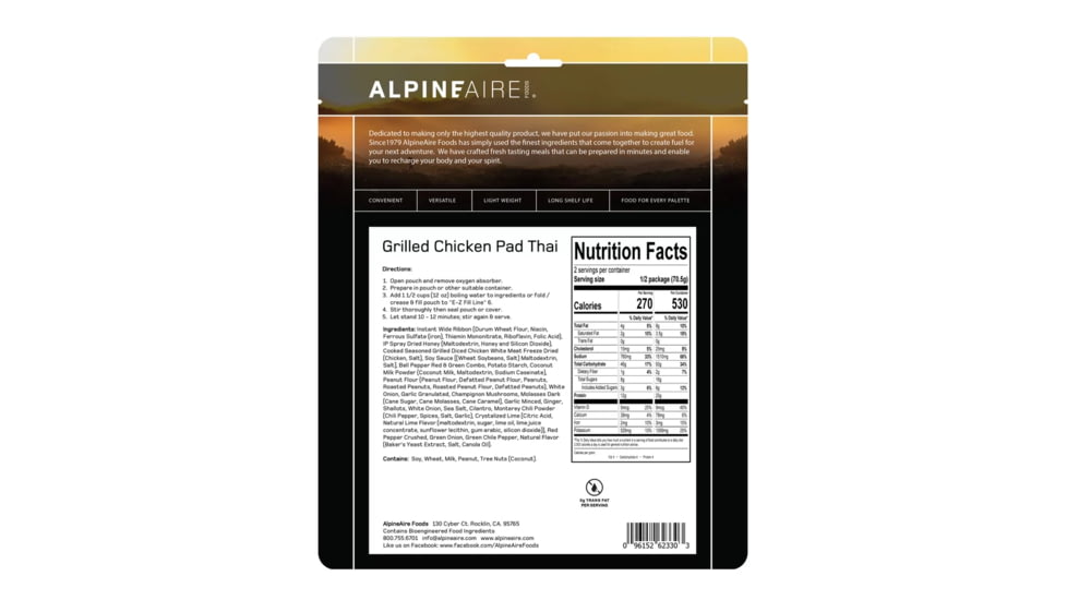 Katadyn Alpine Aire Foods Grilled Chicken Pad Thai, 60330