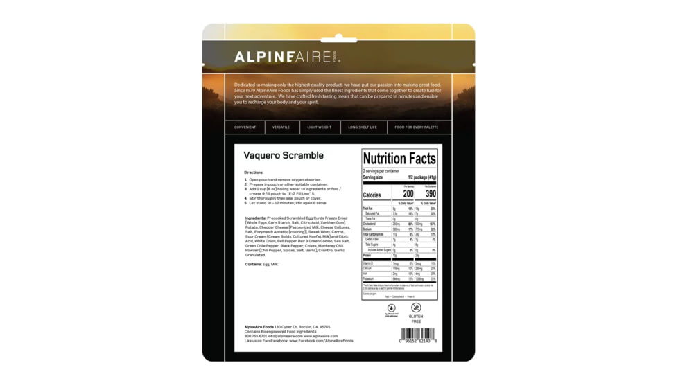 Katadyn Alpine Aire Foods Vaquero Scramble, 60140