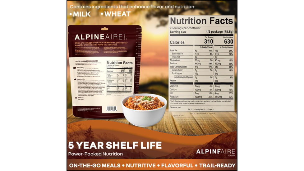 Katadyn Alpine Aire Foods Spicy Sausage Bolognese