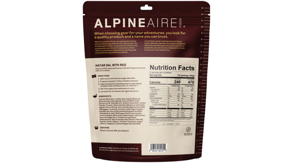 Katadyn Matar Dal w/Rice, One Size, 62170