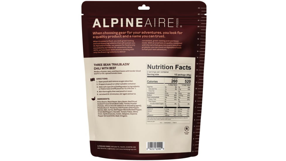 Katadyn Three Bean Trailblazin Chili w/Beef, One Size, 62440