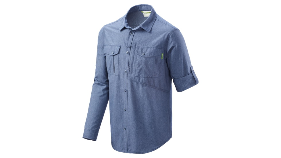 Kathmandu RFIDtech Long Sleeve Shirt - Mens, Mid Blue Marle, Extra Large, A0339/I60/XL