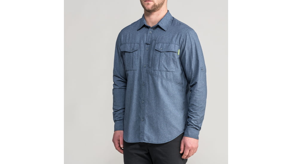 Kathmandu RFIDtech Long Sleeve Shirt - Mens, Mid Blue Marle, Extra Large, A0339/I60/XL