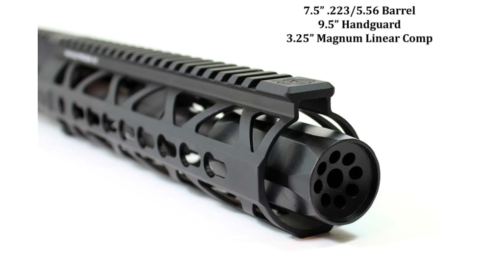Kaw Valley Precision 3.25in Magnum Linear Compensator, .223 Caliber, 5.56mm, 1/2x28 Threads per Inch, Black, Small, KVP-MAG-3250