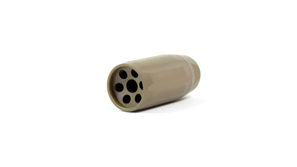 Kaw Valley Precision Linear Compensator, .22 Caliber, 1/2x28 Threads per Inch, Flat Dark Earth, Small, DE-LINEAR-1/2X28 TPI