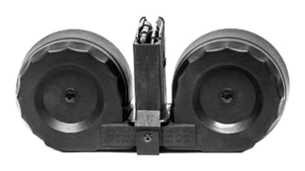 KCI USA AK Platform 5.56x45mm NATO 100 Round Drum Rifle Magazine, Black, KCIMZ067