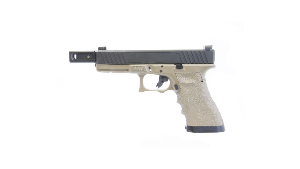 KE Arms Two Port Enhanced Compensator, 0.51 inch Long Threads, 1/2-28 TPI, 7075 Aluminum, Black 1-50-27-002