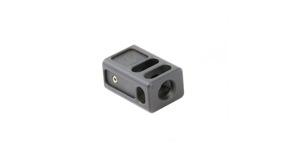 KE Arms Two Port Enhanced Compensator, 0.51 inch Long Threads, 1/2-28 TPI, 7075 Aluminum, Black 1-50-27-002