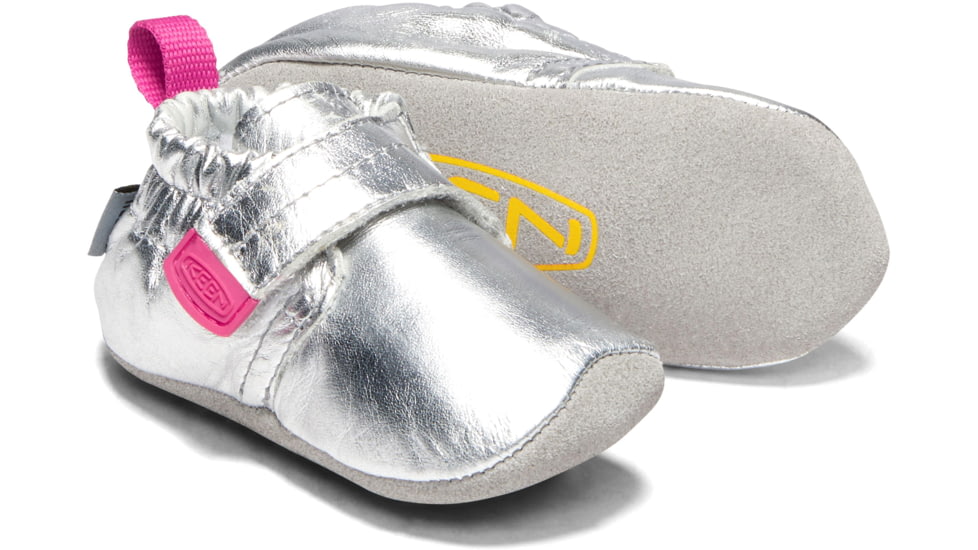 KEEN Baby Leo Crib Shoes - Kids, Silver/Vivacious, 6M, 1020008-001-6M