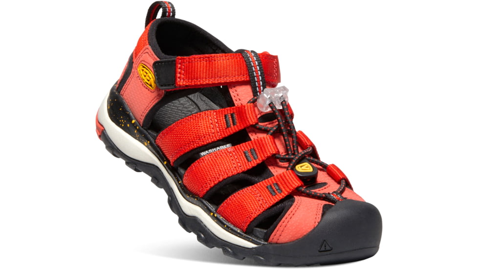 KEEN Big Kids Newport Neo H2 Sandals, Fiery Red/Golden Rod, 1, 1020607-600-1