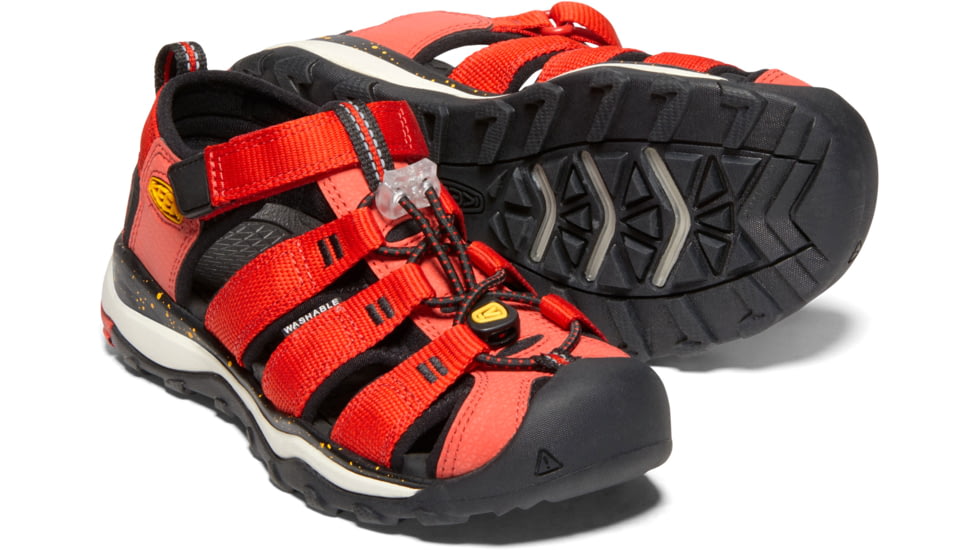 KEEN Big Kids Newport Neo H2 Sandals, Fiery Red/Golden Rod, 1, 1020607-600-1