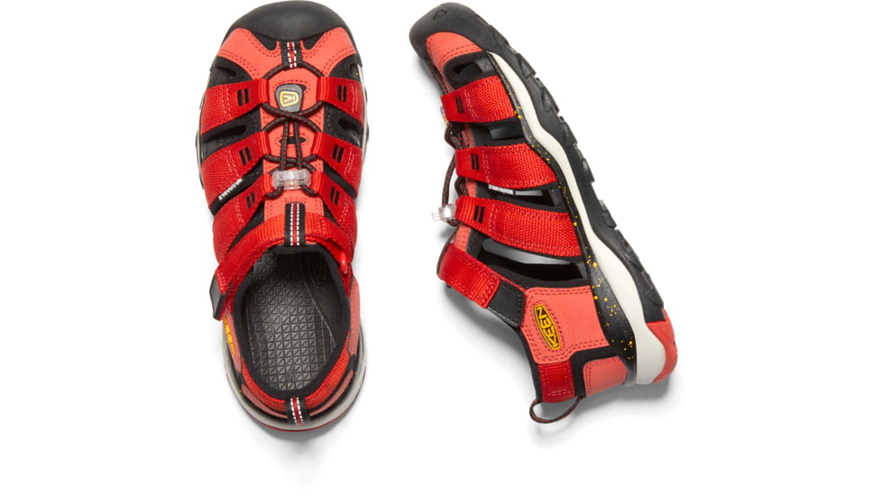 KEEN Big Kids Newport Neo H2 Sandals, Fiery Red/Golden Rod, 1, 1020607-600-1