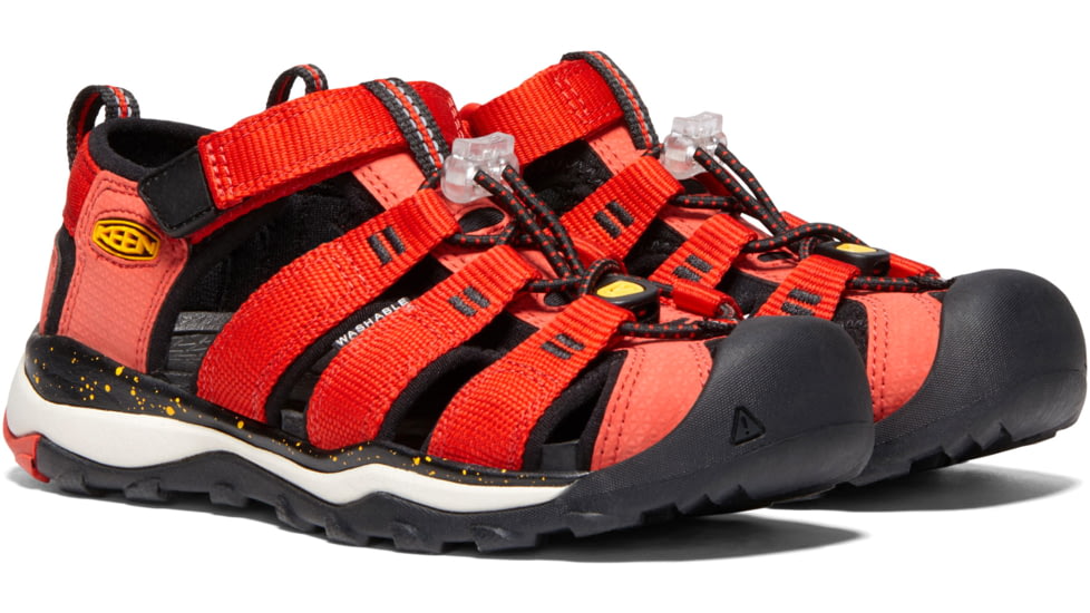 KEEN Big Kids Newport Neo H2 Sandals, Fiery Red/Golden Rod, 1, 1020607-600-1