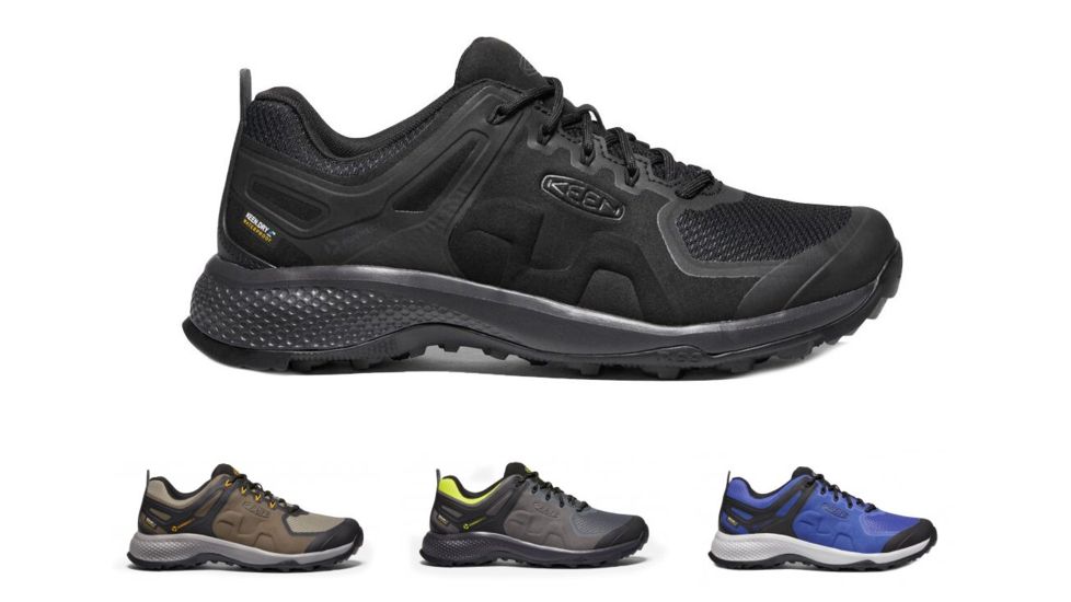 KEEN Explore Waterproof Boots - Men's, Black/Magnet, Canteen/Brindle, Magnet/Bright Yellow, Mazarine Blue/Bright Blue