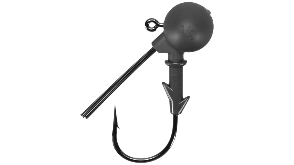 Keitech Tungsten Super Football Jig Head, 1/2oz, Custom Number 2/0 Hook, Gray, 2 Per Bag, SF2012