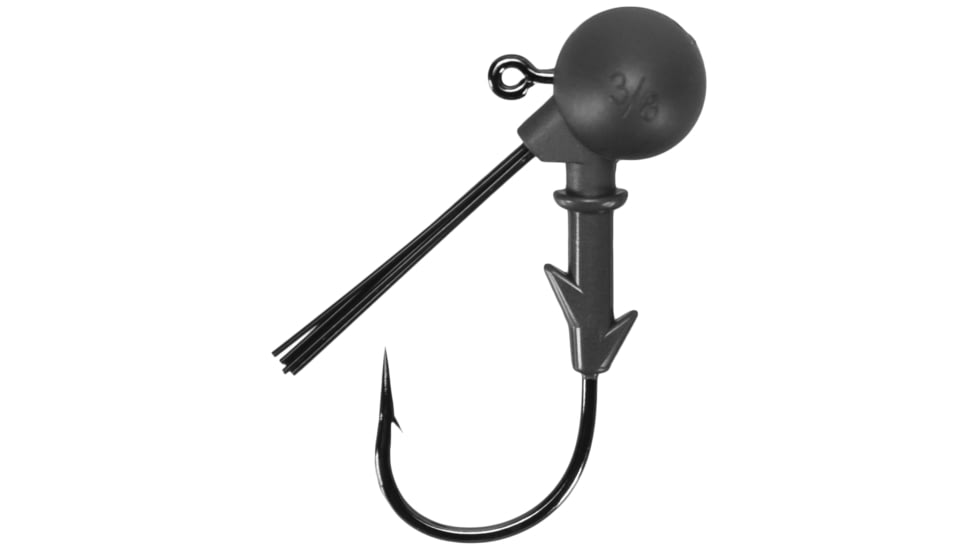Keitech Tungsten Super Football Jig Head, 3/8oz, Custom #2/0 Hook, Gray, 3 Per Bag, SF2038
