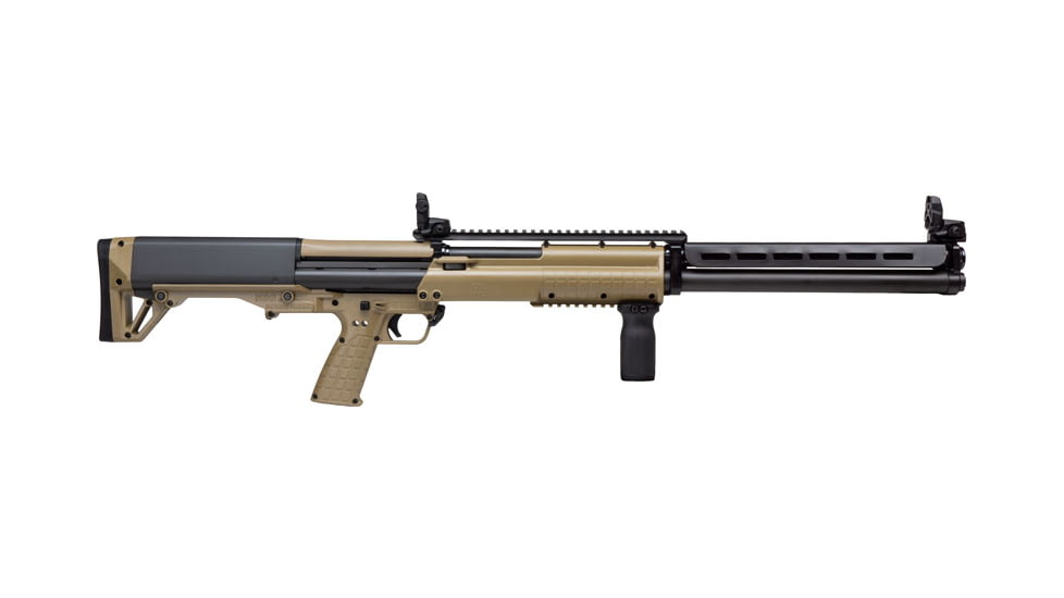 Kel-Tec KSG-25 3in Tactical Pump Shotgun, 12 Gauge, 30.5in BBL, Synthetic Tan Stock, 40RD Capacity, Parkerized Black, KSG25TAN