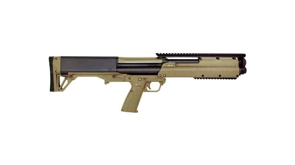 Kel-Tec KSG 3in Tactical Pump Shotgun, 12 Gauge, 18.5in BBL, Synthetic Tan Stock, 12RD Capacity, Parkerized Bi-Tone, KSGTAN