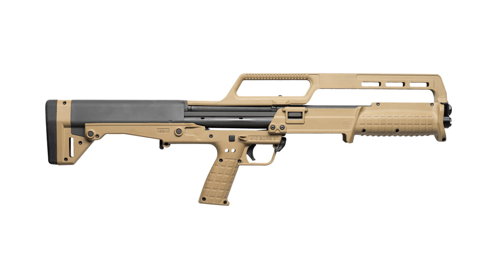 Kel-Tec KSG 3in Tactical Pump Shotgun, .410 Bore, 18.5in BBL, Synthetic Tan Stock, 14RD Capacity, Parkerized Black, KSG410TAN