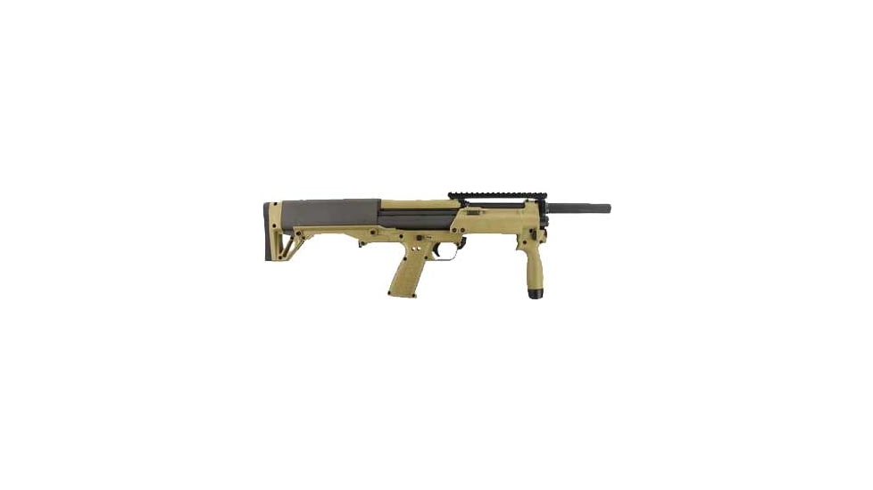 Kel-Tec KSG-NR 3in Tactical Pump Shotgun, 12 Gauge, 18.5in BBL, Synthetic Tan Stock, 8RD Capacity, Black, KSGNRTAN