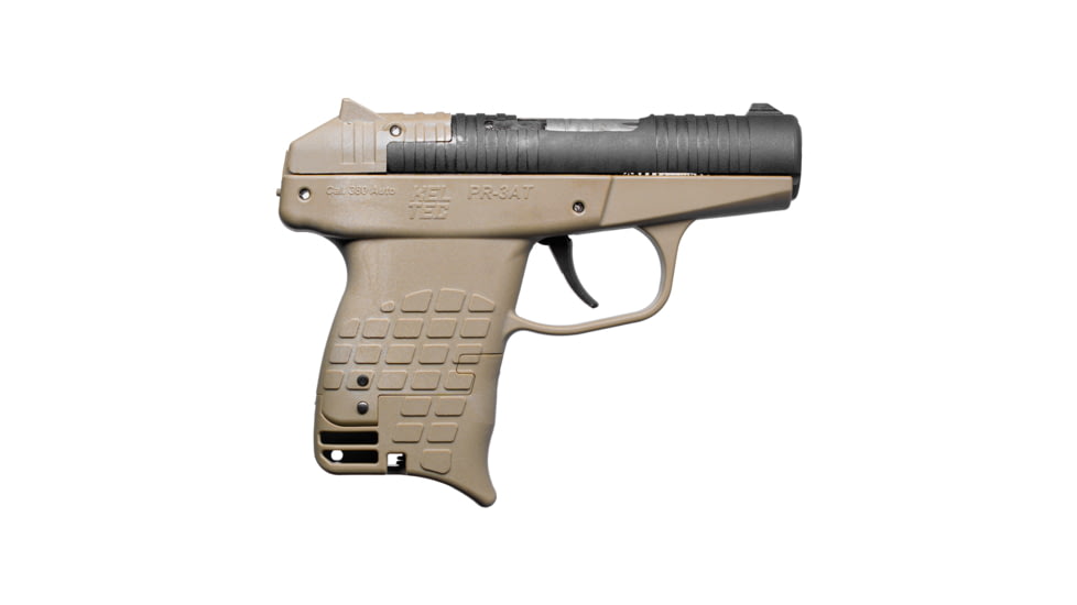Kel-Tec PR3AT Semi Auto Pistol, .380 Auto, 2.85 inch Barrel, Fixed, Black, Polymer, Tan, 13 Round Capacity, PR3ATTAN