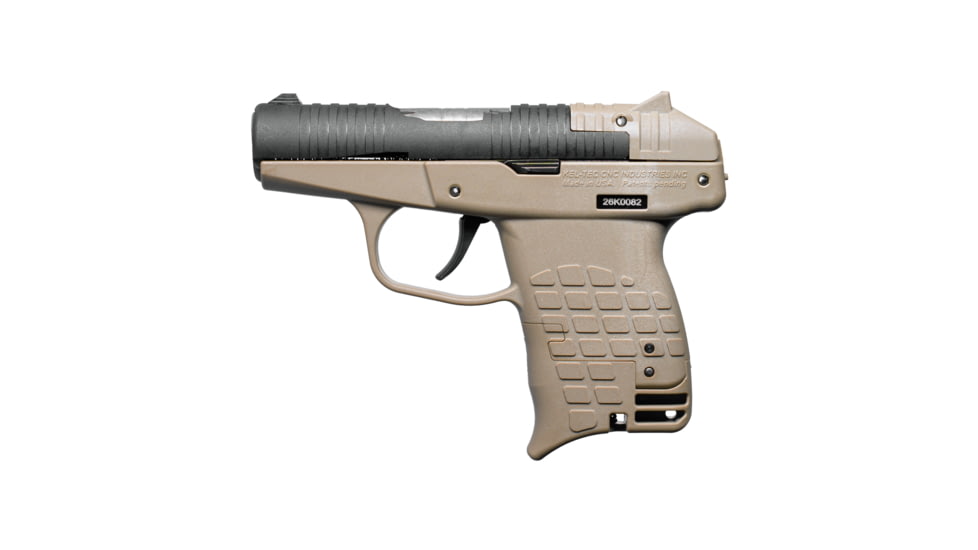 Kel-Tec PR3AT Semi Auto Pistol, .380 Auto, 2.85 inch Barrel, Fixed, Black, Polymer, Tan, 13 Round Capacity, PR3ATTAN