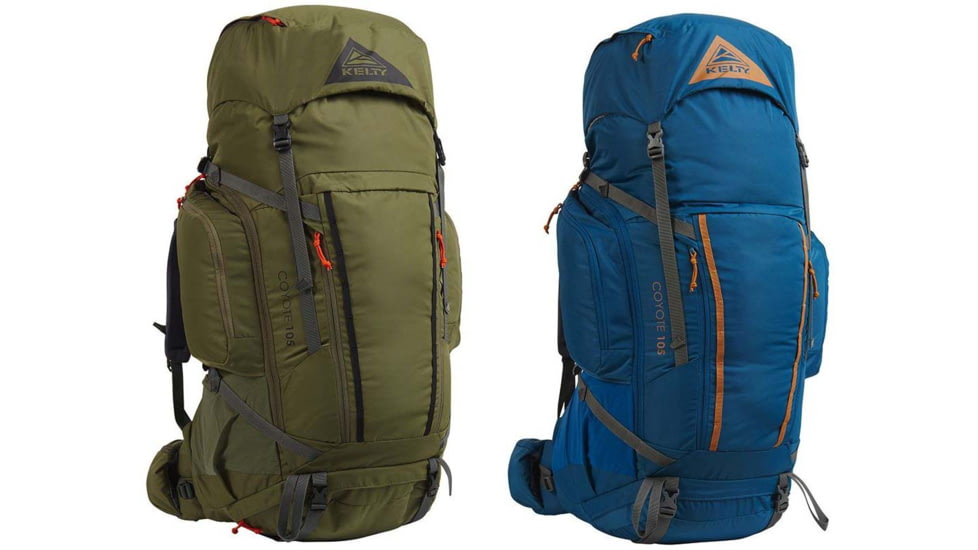 Kelty Coyote 105 Backpack, Burnt Olive / Dark Shadow, Lyons Blue / Golden Oak