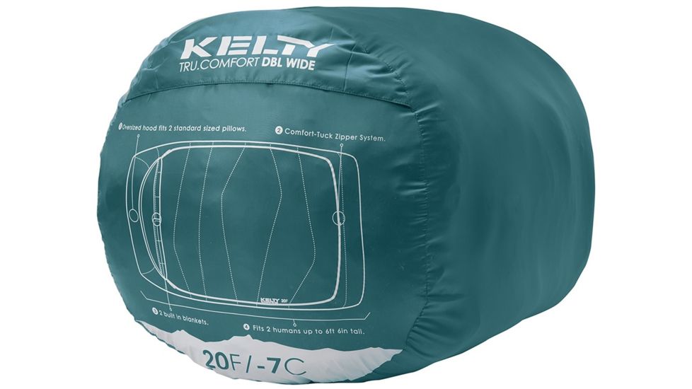 Kelty Tru.Comfort Doublewide 2 Sleeping Bag, Deep Teal, Long, 35417119DWDT