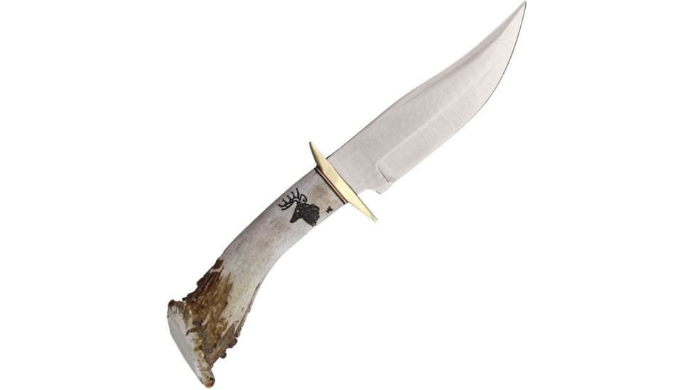 Ken Richardson Knives Bowie Crown Horn Handle 6 in Fixed Blade Knife, 5.875in, Crown Horn Handle KRK1432